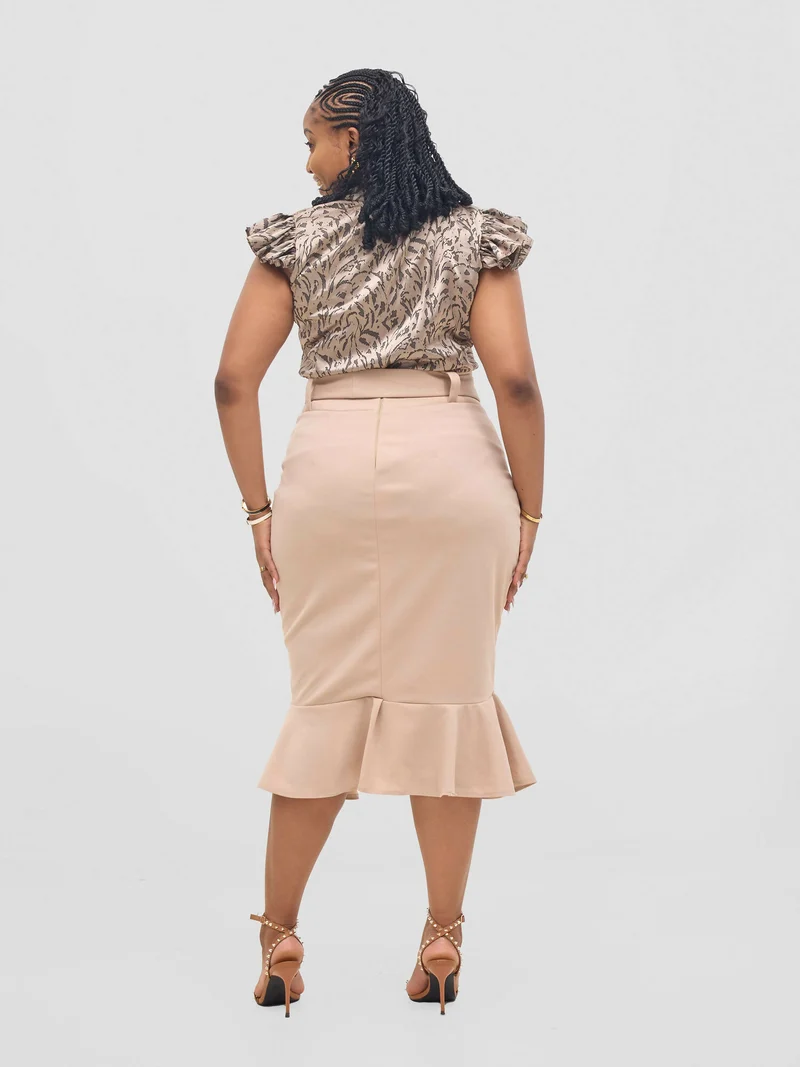Liliadly Bebe Pencil Skirt - Beige