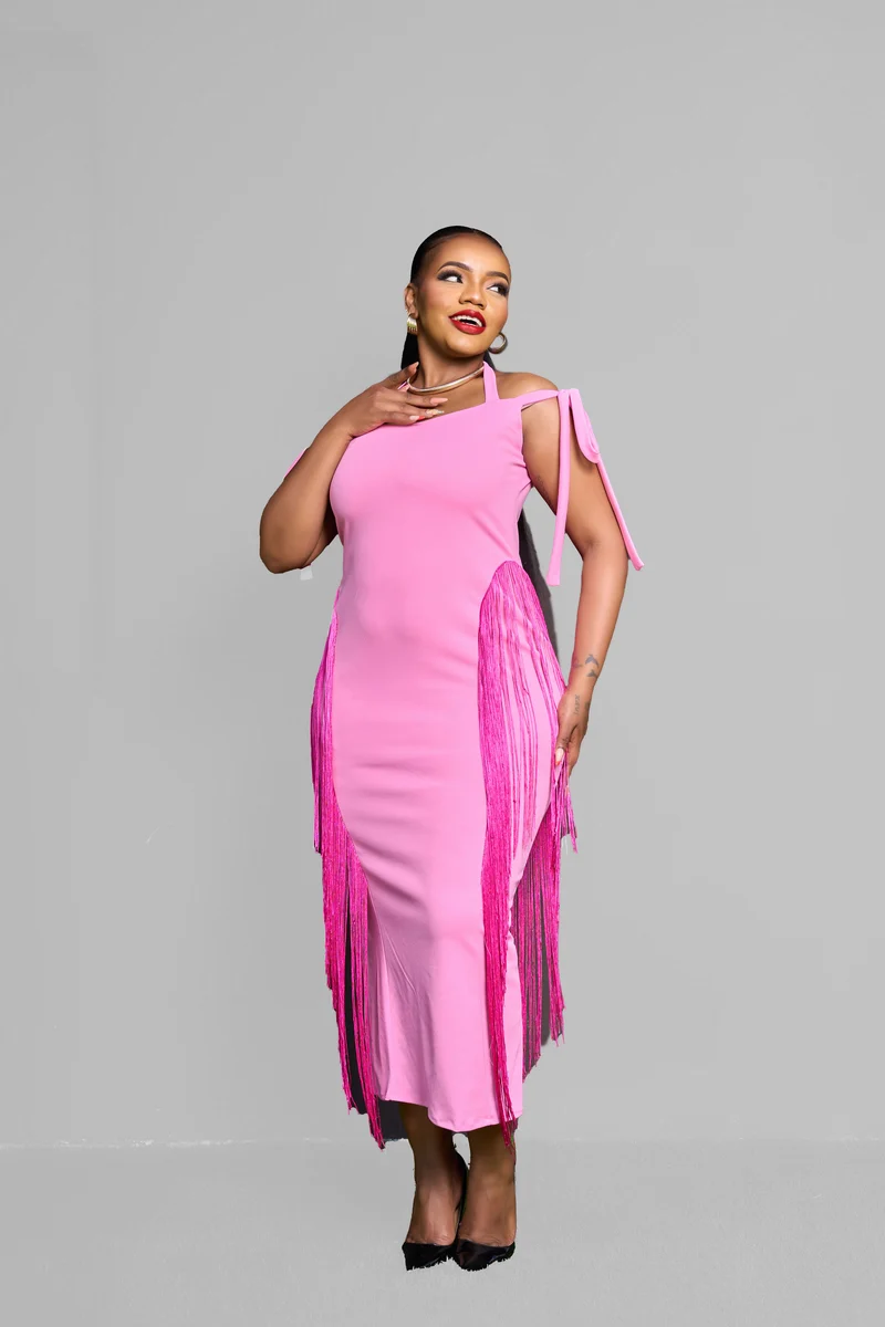 Plainchic Fringe Dress - Pink
