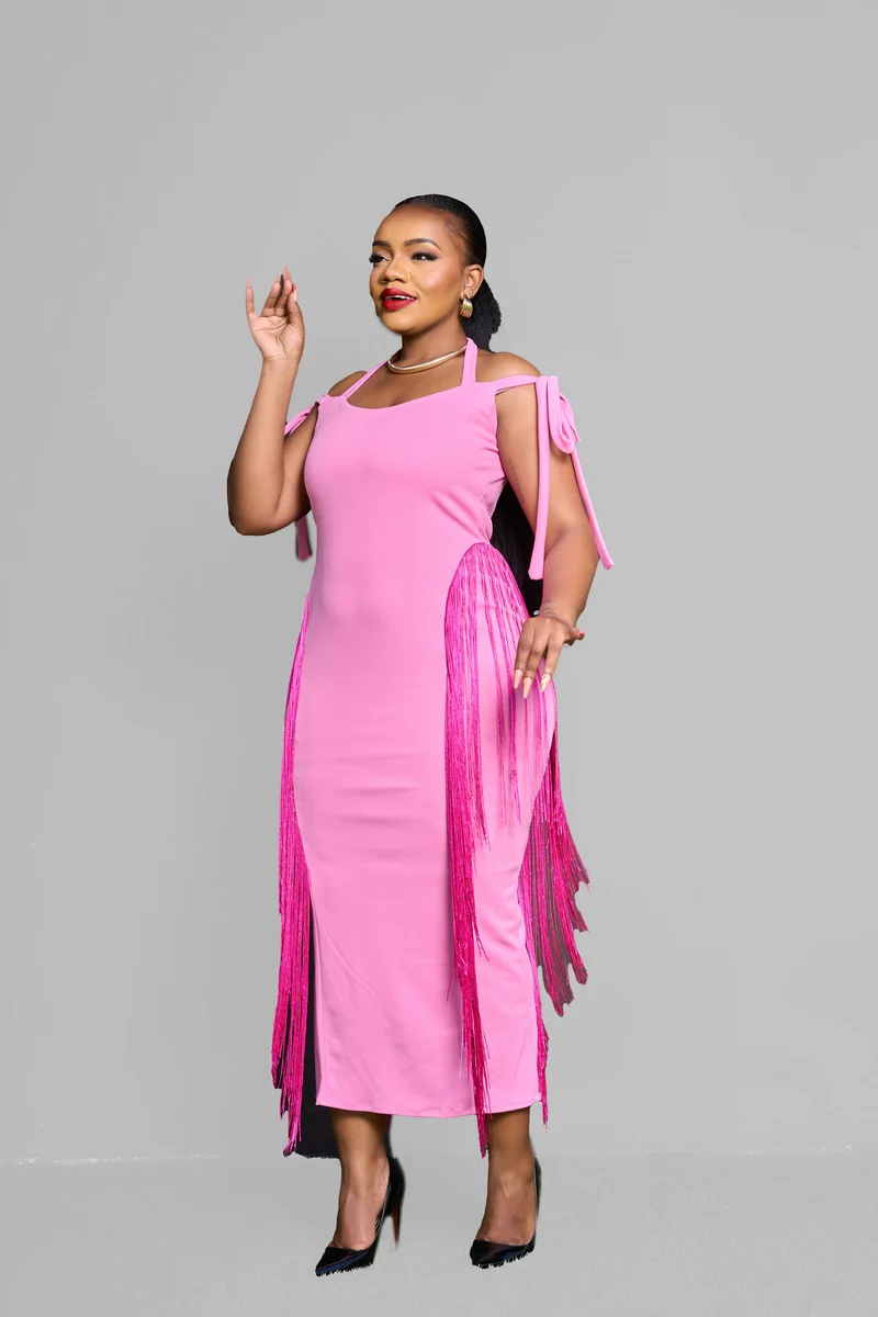 Plainchic Fringe Dress - Pink
