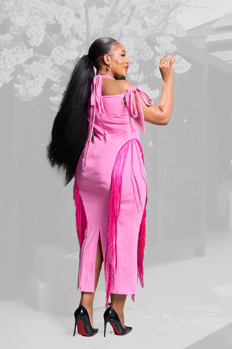 Plainchic Fringe Dress - Pink