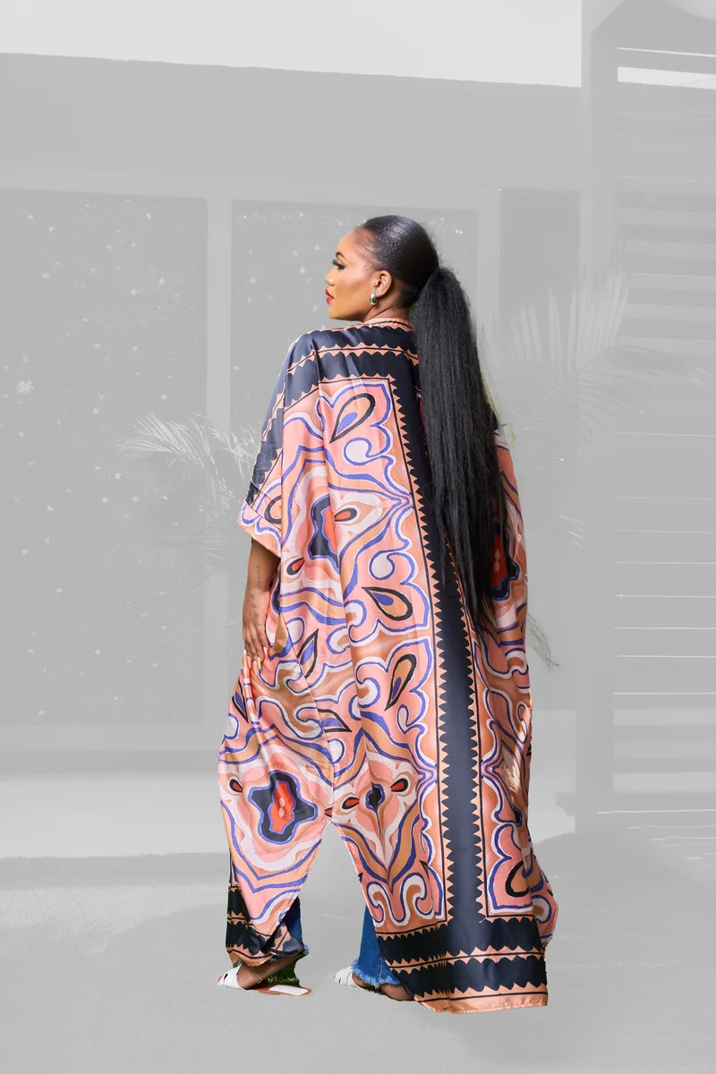 Plainchic Kimono - Peach / Black