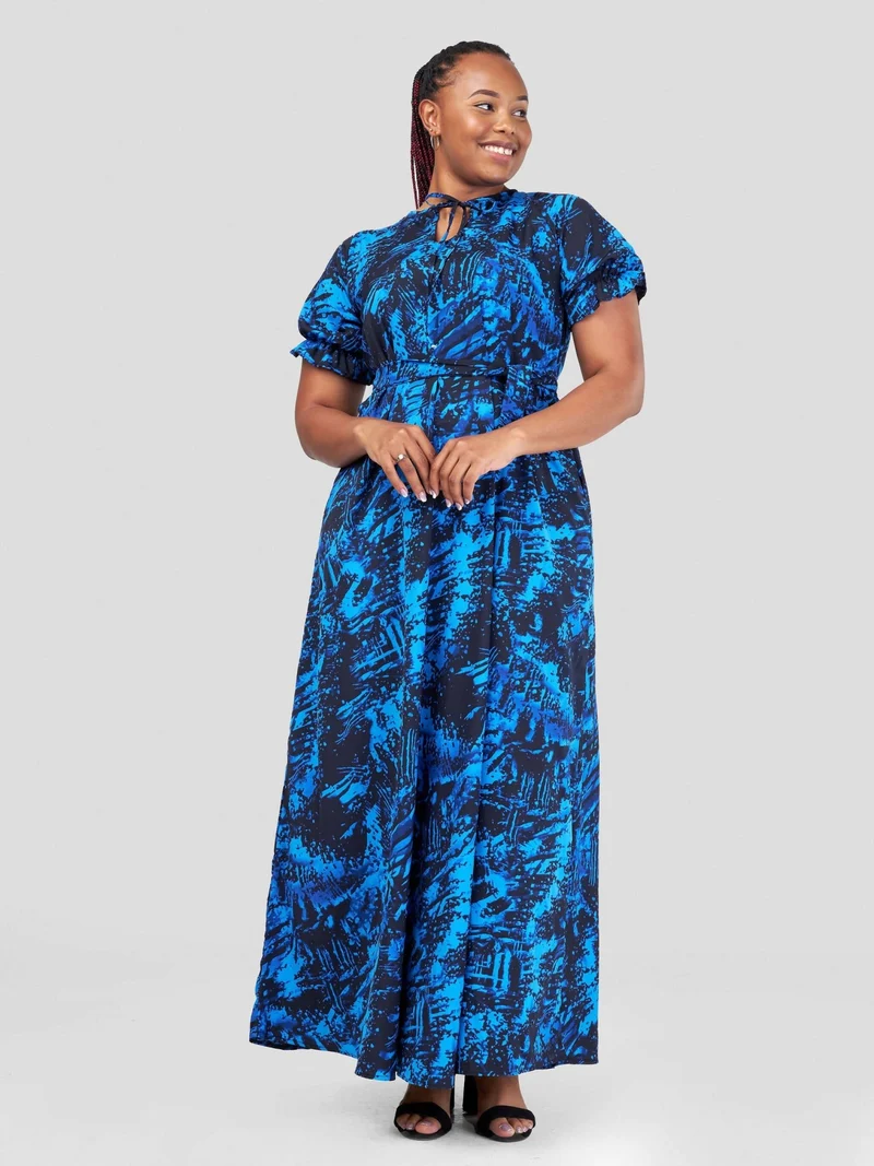 Phyls Collections Mtwapa Maxi Dress - Blue Print