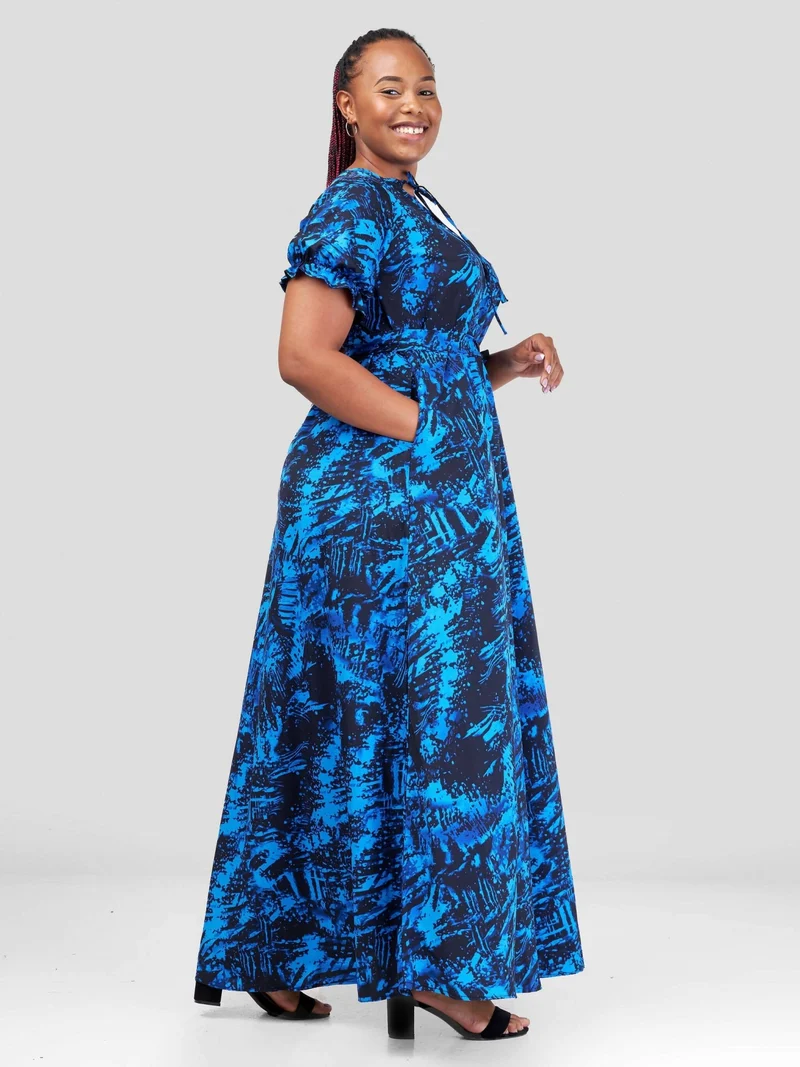 Phyls Collections Mtwapa Maxi Dress - Blue Print