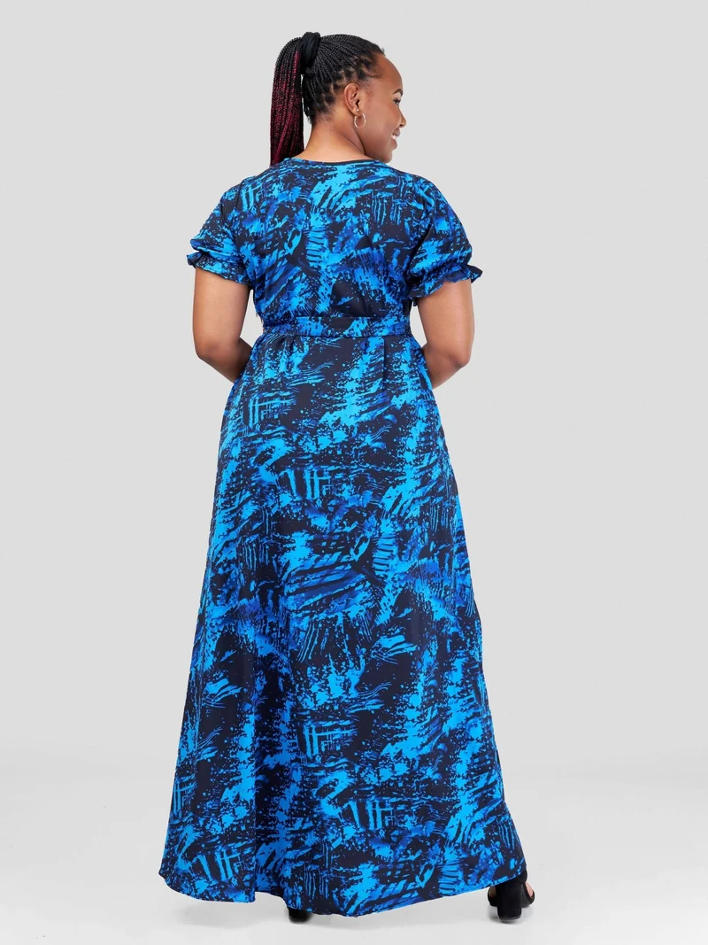 Phyls Collections Mtwapa Maxi Dress - Blue Print