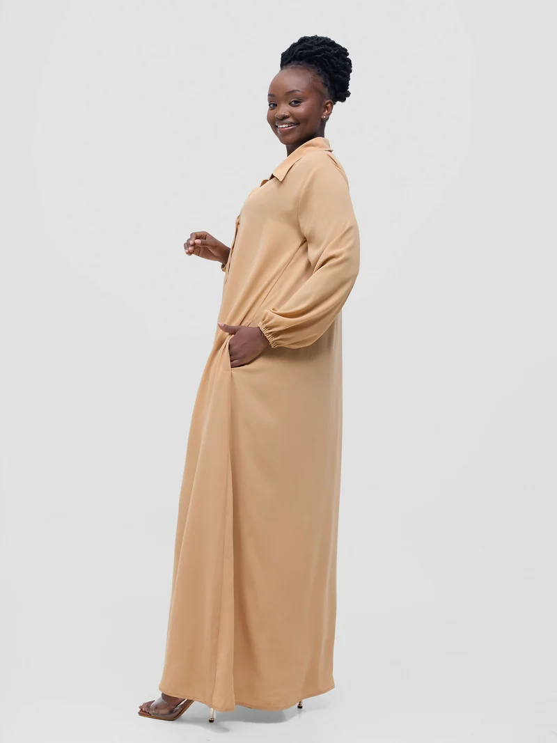 Simbaress Maria Shirt Dress - Beige