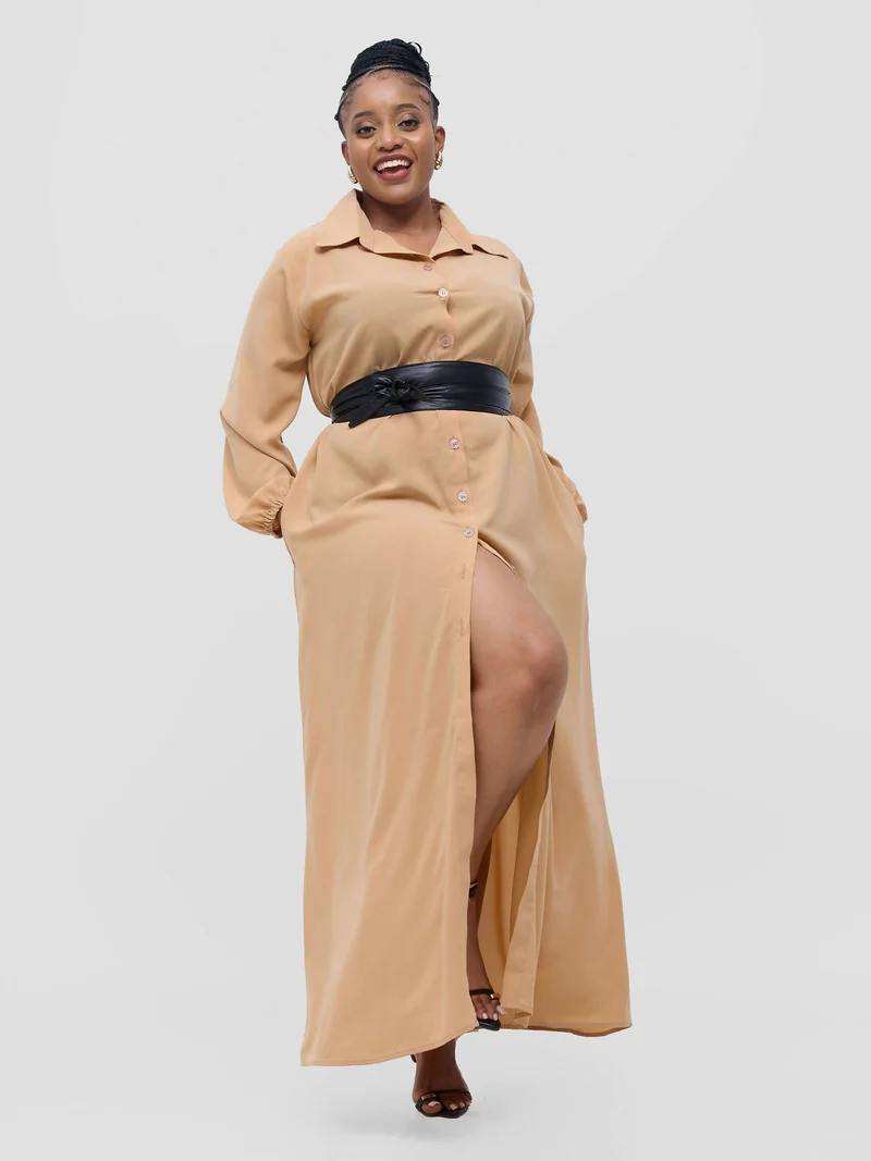 Simbaress Maria Shirt Dress - Beige
