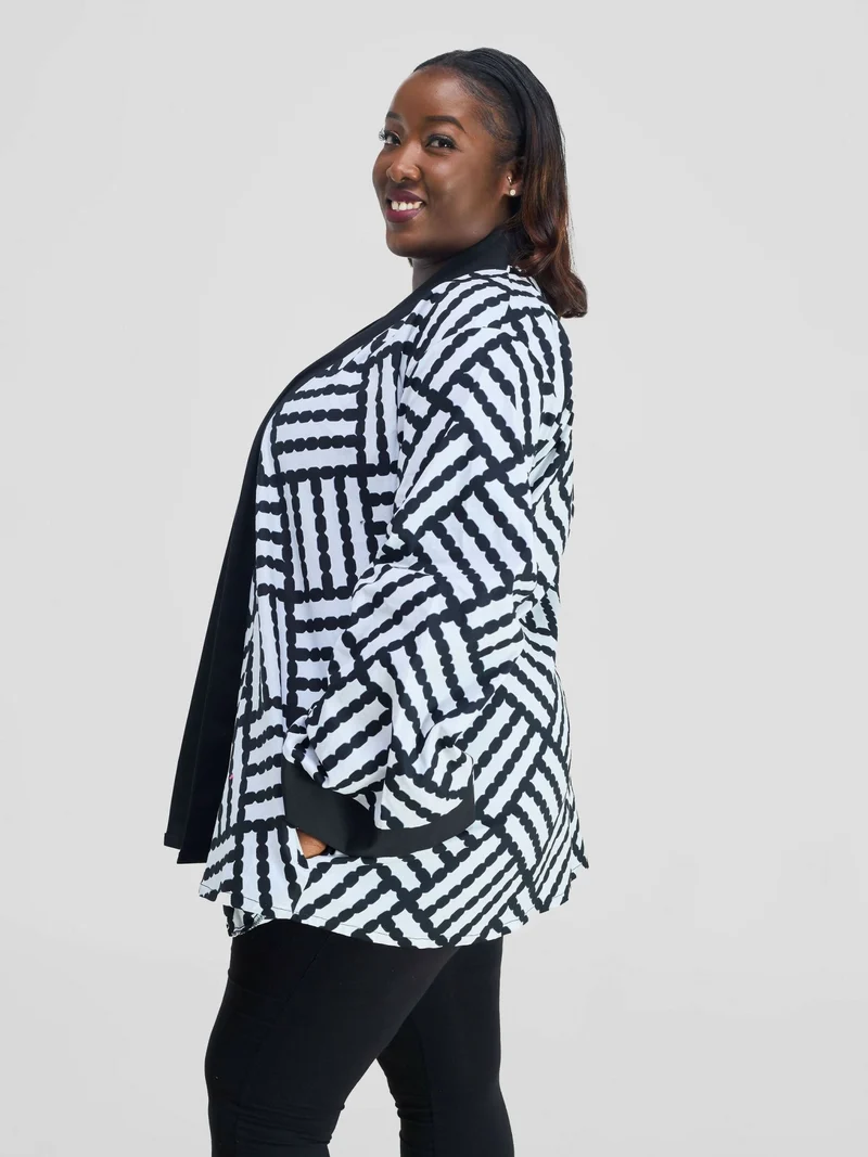 Simbaress Panda Short Kimono - White / Black