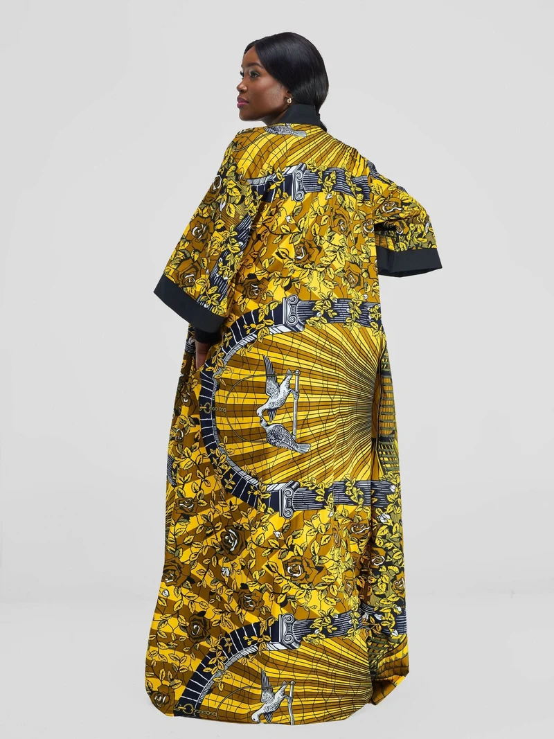 Simbaress Njano Long Kimono - Yellow / Black