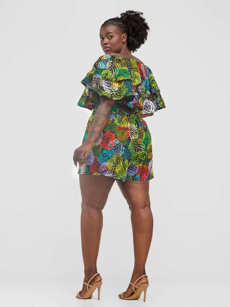 Izulu Hildana Short Set - Black Print