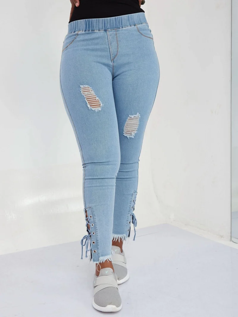 Light Rugged Jeans (String) - Blue