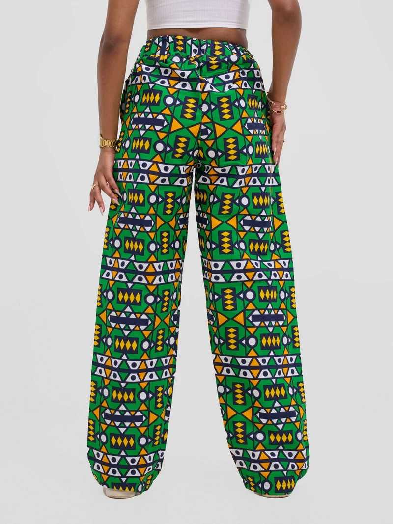 Gravio Fashions Asha Ankara Pant - Green
