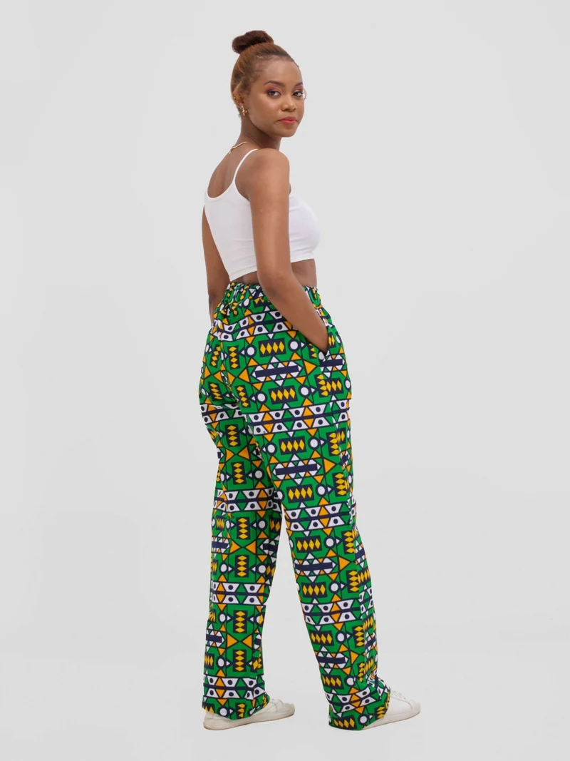 Gravio Fashions Asha Ankara Pant - Green