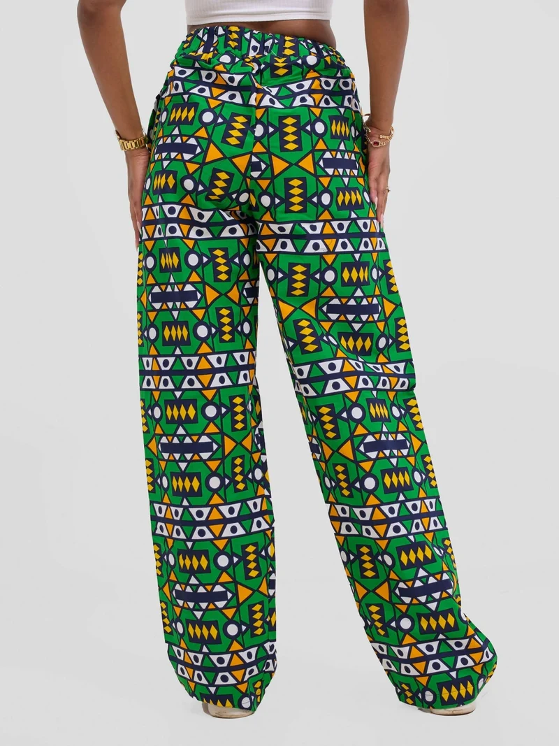 Gravio Fashions Asha Ankara Pant - Green