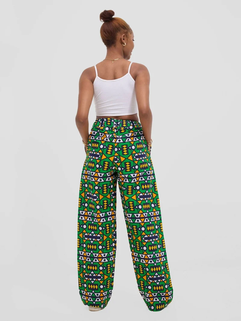 Gravio Fashions Asha Ankara Pant - Green