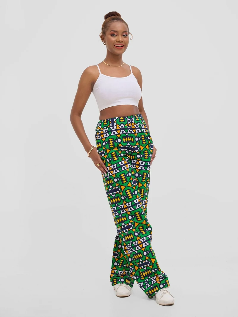 Gravio Fashions Asha Ankara Pant - Green
