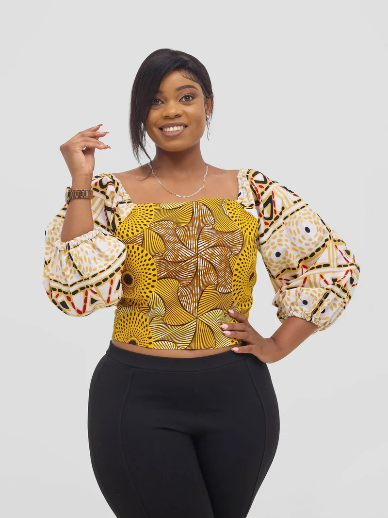 Gravio Fashions Blanca Crop Top - Yellow