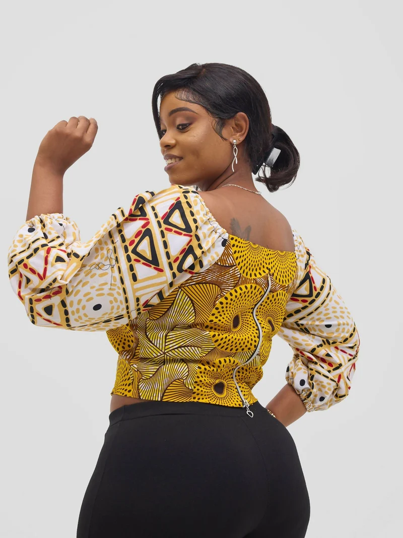 Gravio Fashions Blanca Crop Top - Yellow