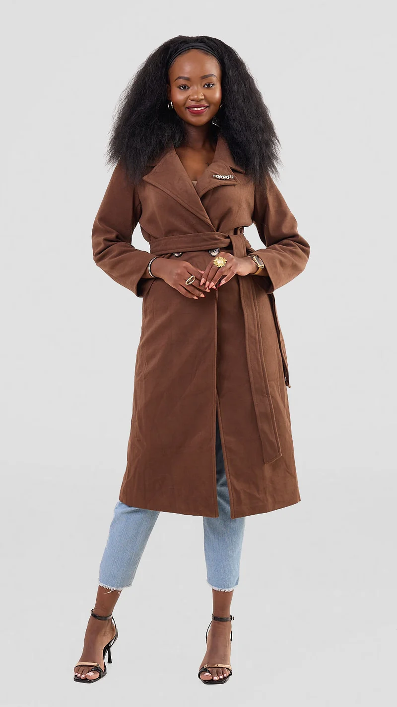 Stylish Sisters Cynthia Warm Trench Coat - Brown