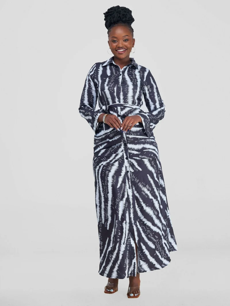 Stylish Sisters Dress - Black / White