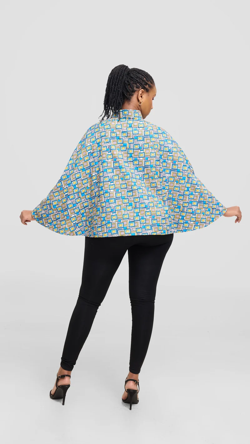 Naburi Classic Cape - Blue / Yellow / Grey