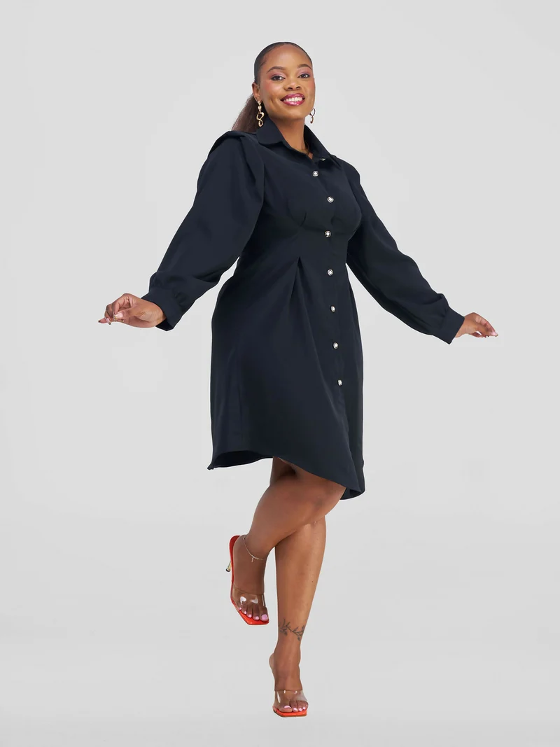 Elan CocoAfrike Eila Shirt Dress - Black
