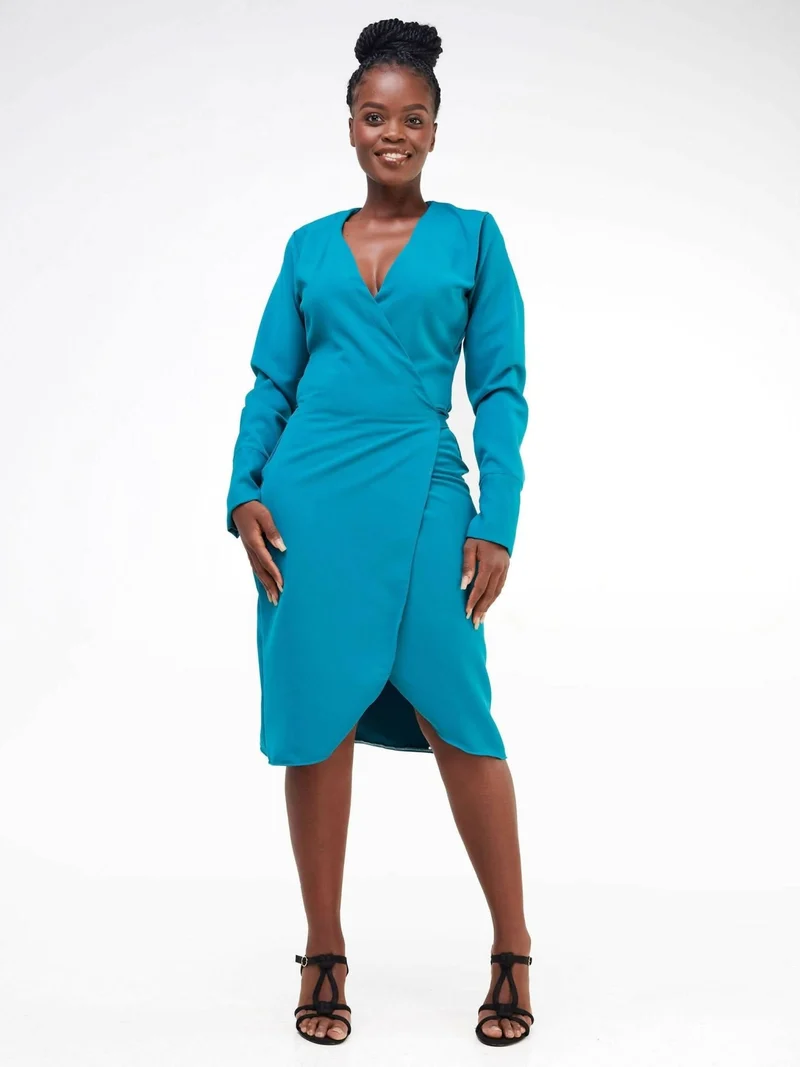 Da'joy Fashions Turkish Wrap Dress - Turquoise