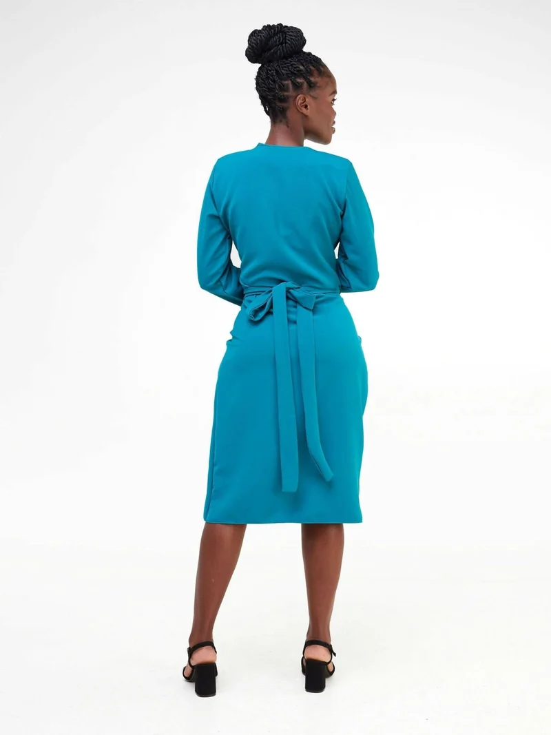 Da'joy Fashions Turkish Wrap Dress - Turquoise
