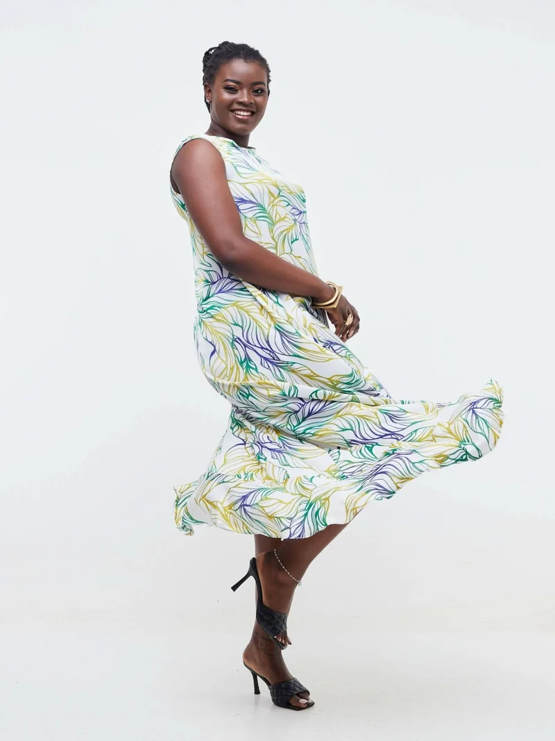 Phyls Collections Lamu Tamu High Low Dress - Green