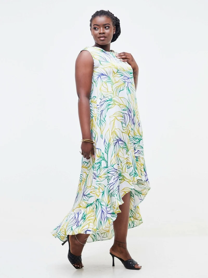 Phyls Collections Lamu Tamu High Low Dress - Green