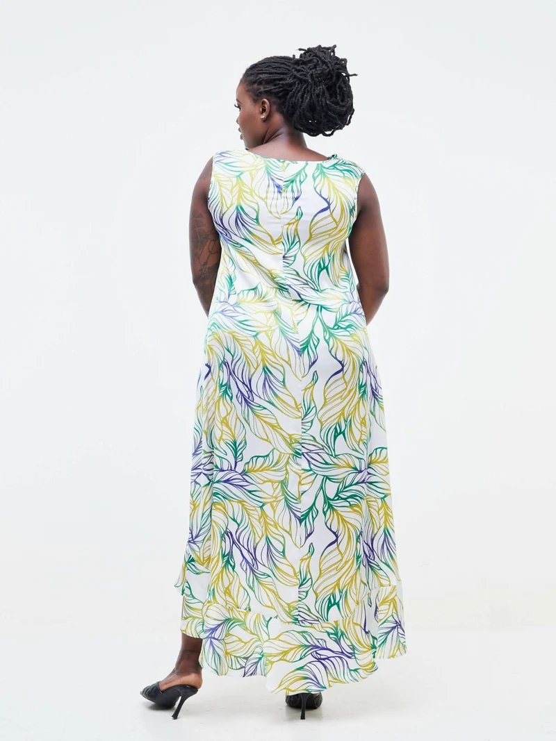 Phyls Collections Lamu Tamu High Low Dress - Green