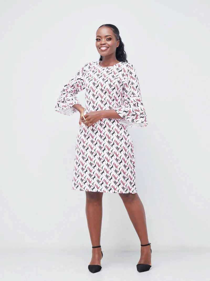 Phyls Collections Zuri Knee Length Dress - Red