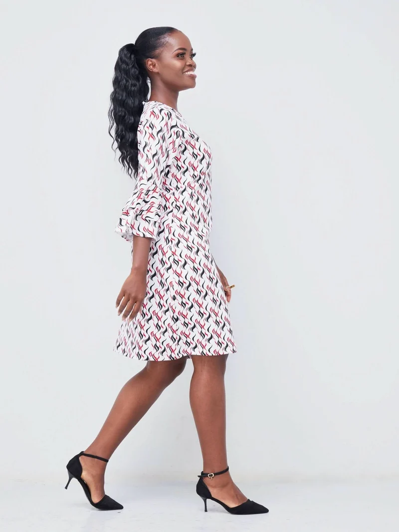 Phyls Collections Zuri Knee Length Dress - Red