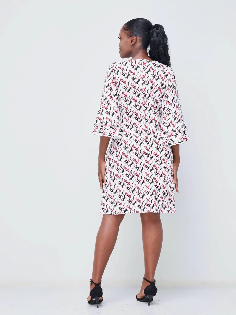 Phyls Collections Zuri Knee Length Dress - Red