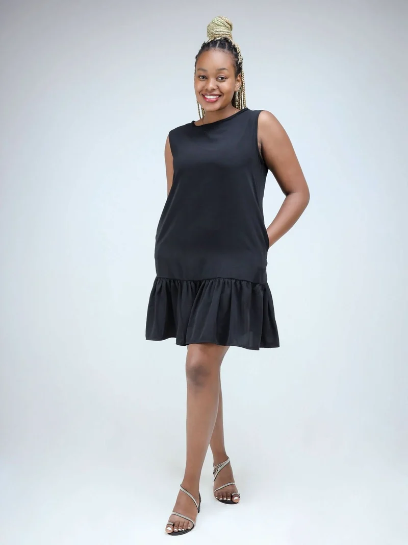 Phyls Collections Leila Sleeveless Shift Knee Length Dress - Black