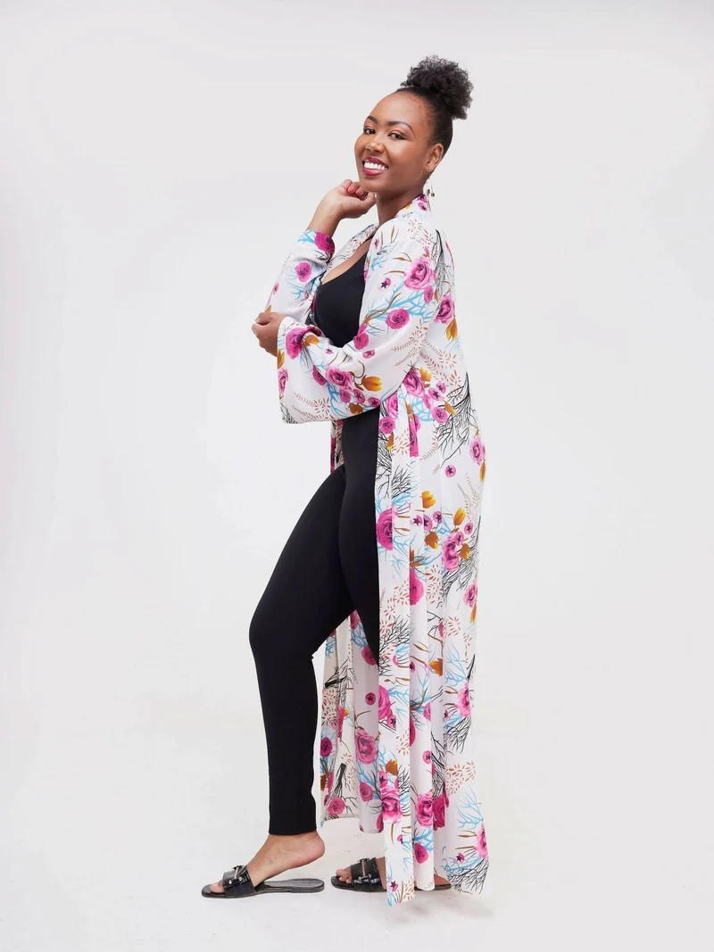 Phyls Collections Malindi Kimono - White