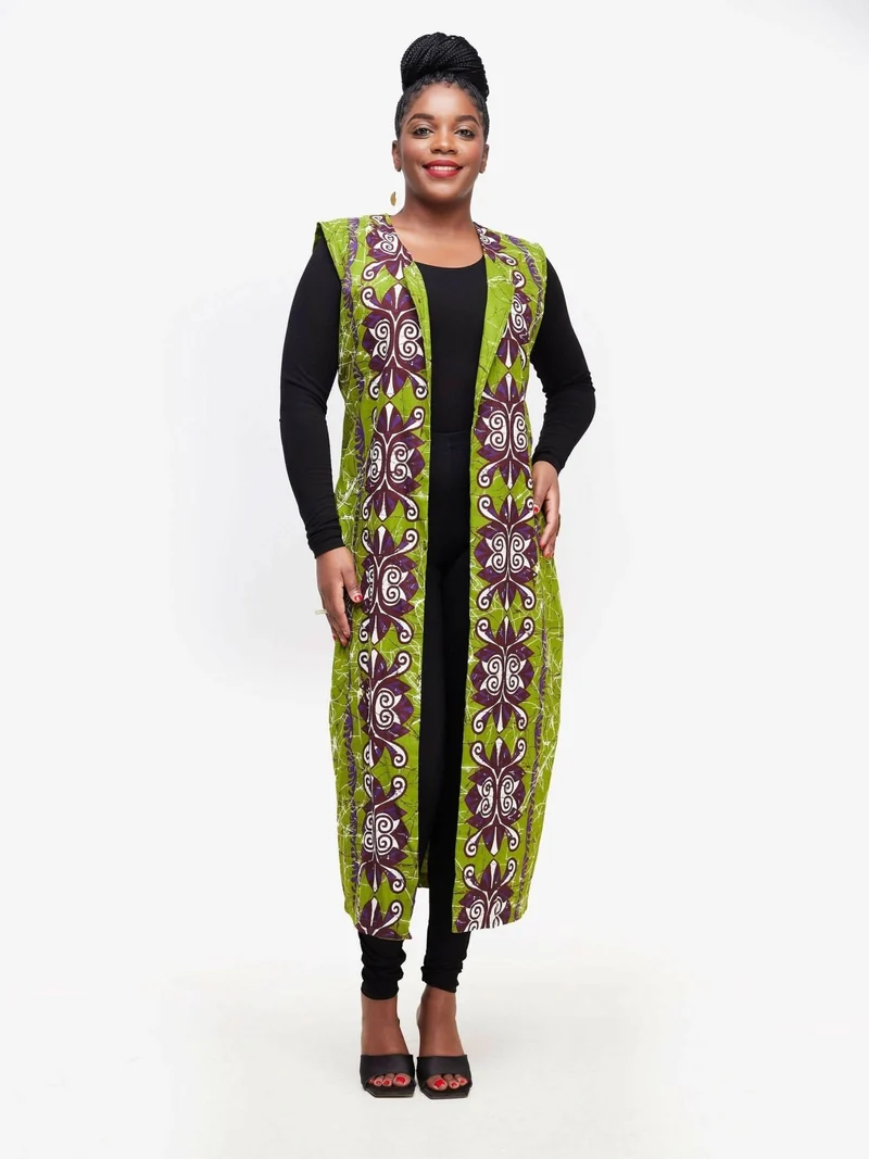Dewuor Tribal Kimono - Green