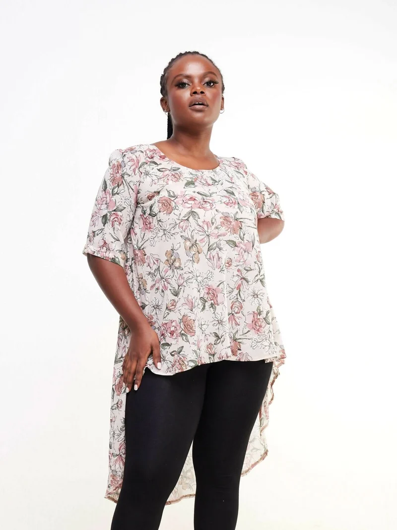 Dewuor High Low Top - Peach
