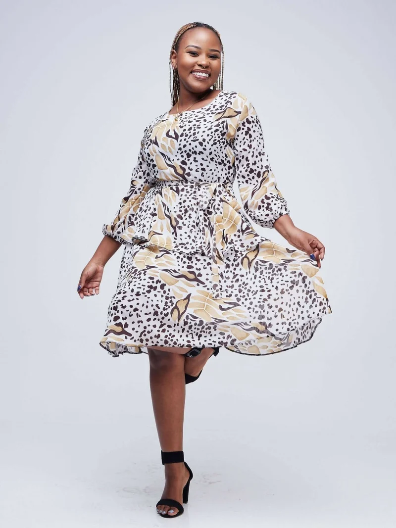 Dewuor Two Layered chiffon - Light Brown