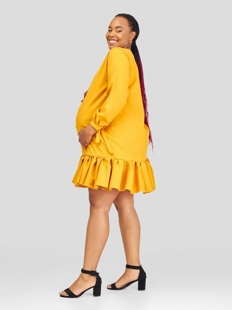 Vintlyne Shira Shift Dress - Mustard