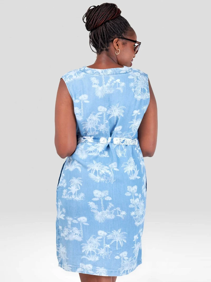 Valuespot Denim-Look Lyocell Dress - Blue