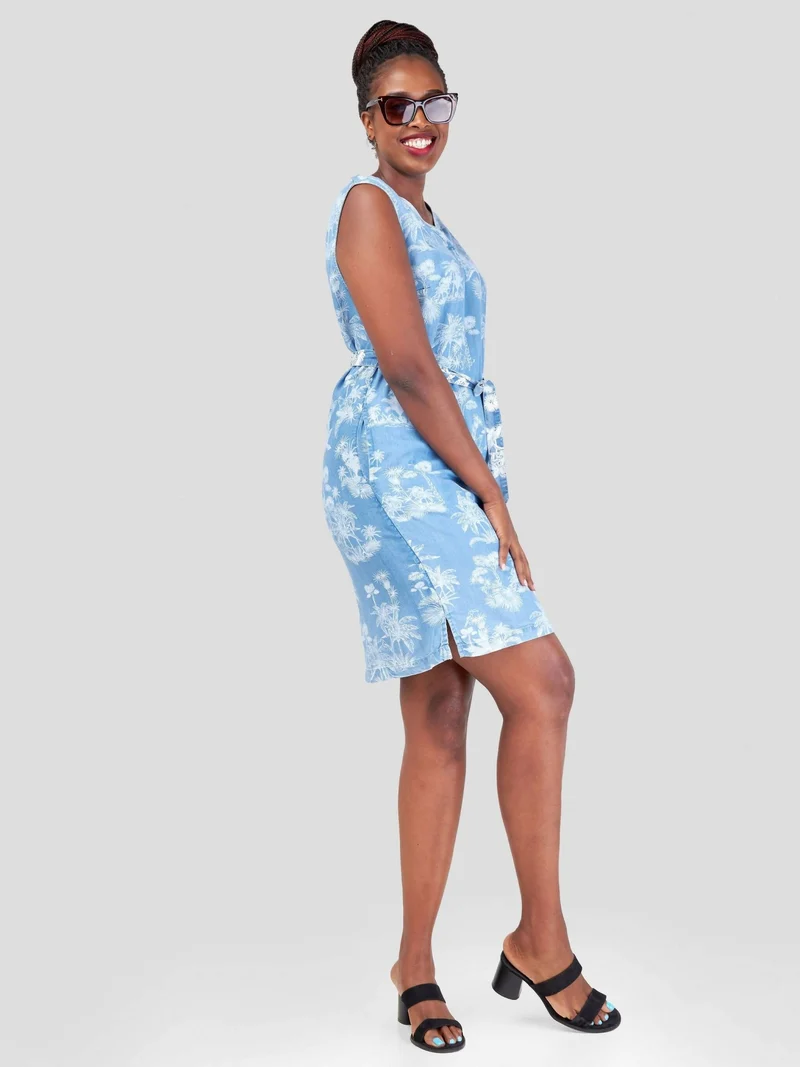 Valuespot Denim-Look Lyocell Dress - Blue