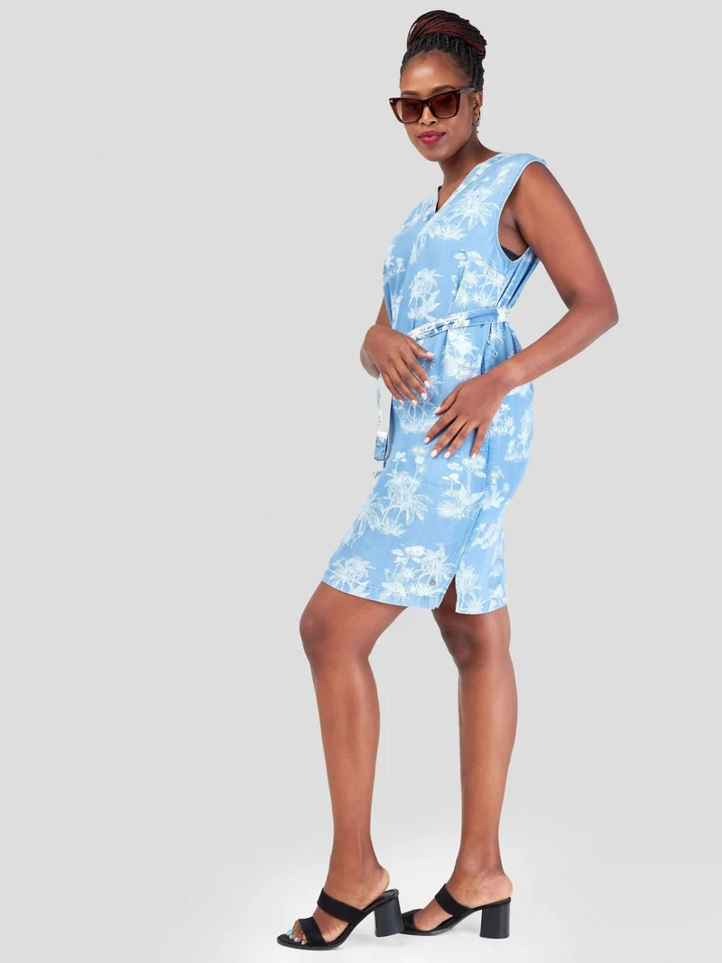 Valuespot Denim-Look Lyocell Dress - Blue