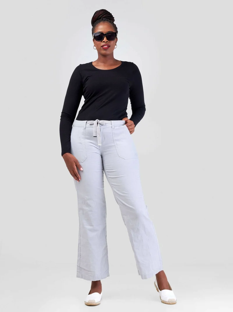 Valuespot Linen Blend Pants - Grey