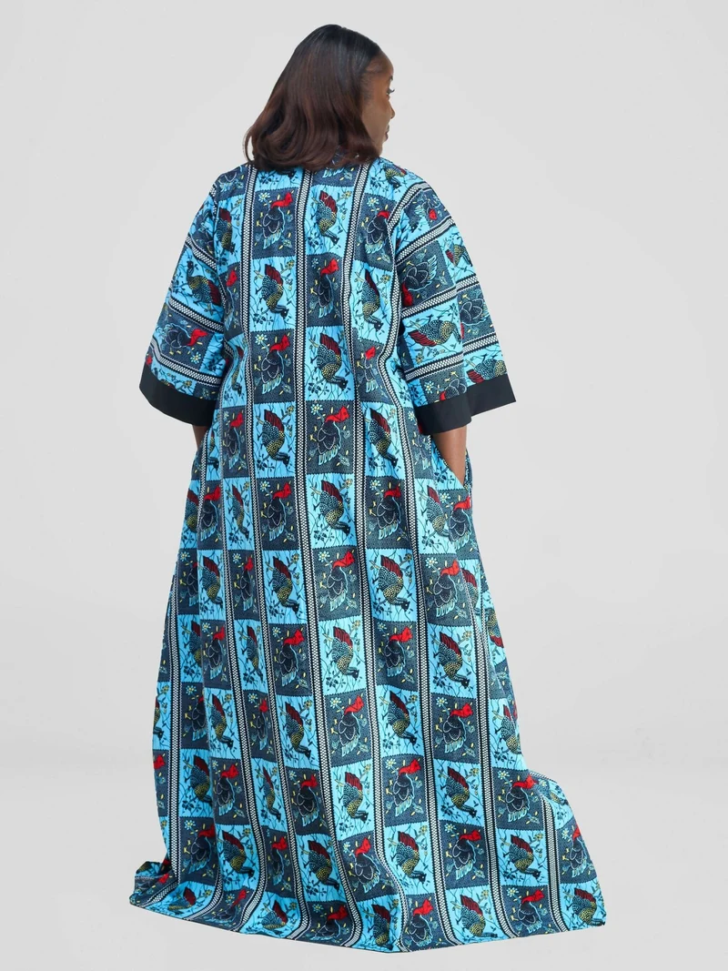 Simbaress Fashion Ndege Long Kimono - Blue