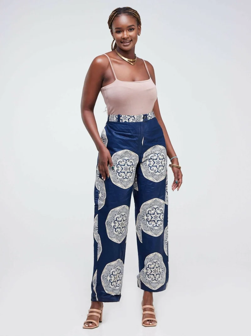 Simbaress Shishi Pants - Navy Blue / Beige