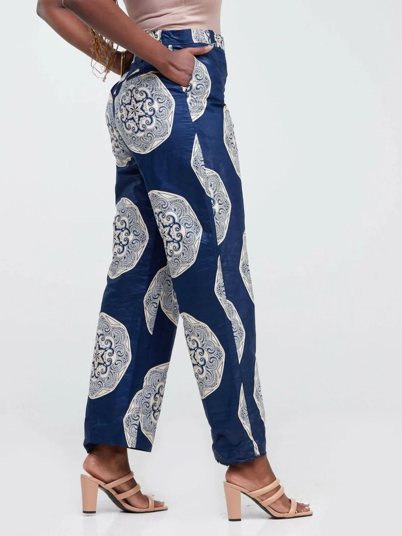 Simbaress Shishi Pants - Navy Blue / Beige