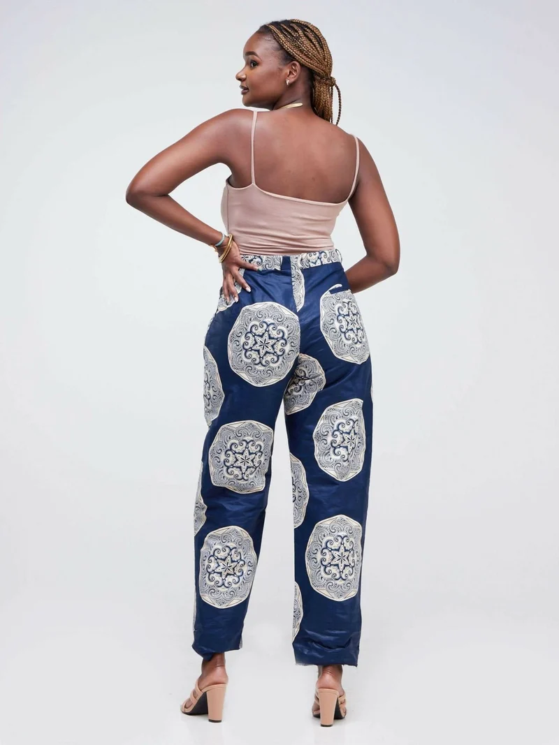 Simbaress Shishi Pants - Navy Blue / Beige