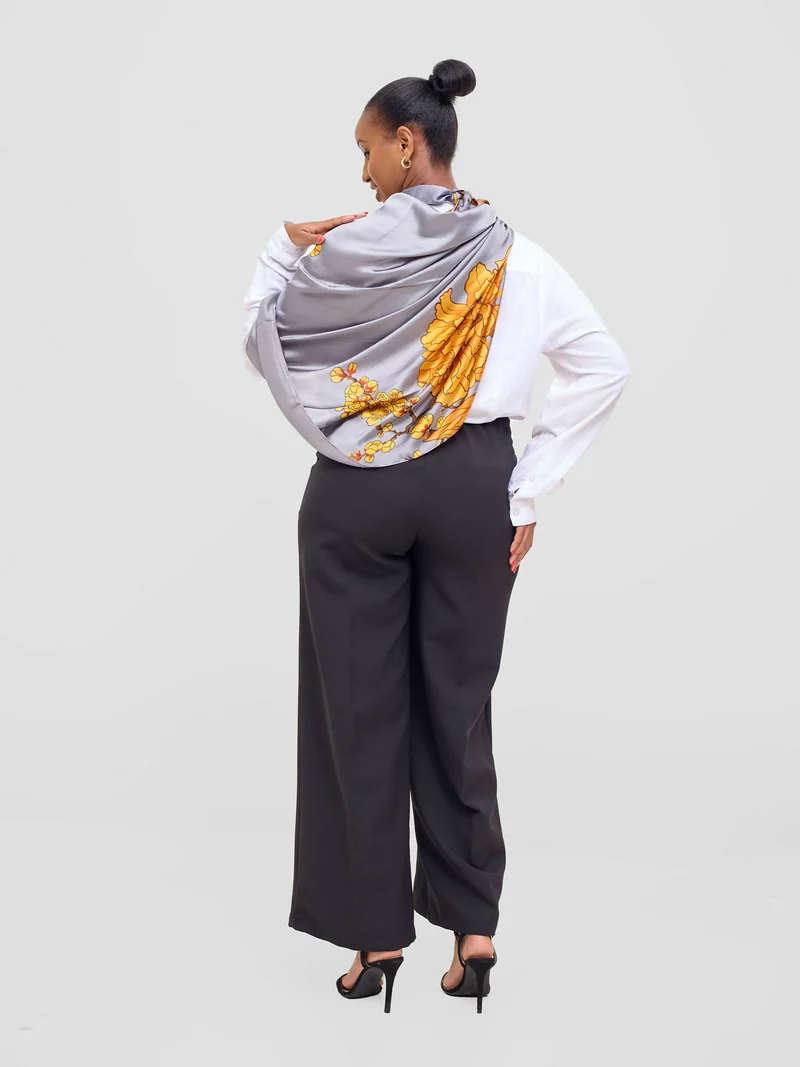 Ukiyo Lifestyle Silk Scarf - Grey