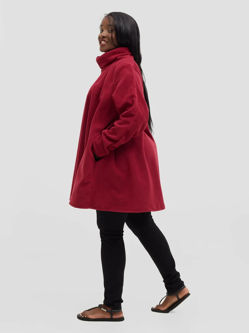 TimyT Urban soft Alpen fleece Wrap Poncho - Maroon