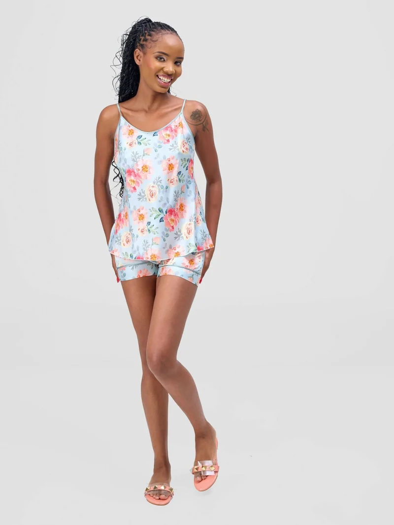 Iristyle Satin Floral Short Set - Floral